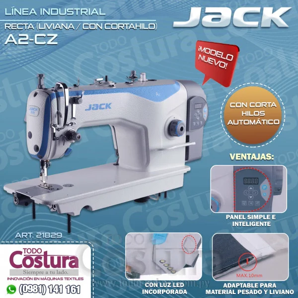 RECTA (LIVIANA -  CON CORTAHILO) JACK A2-CZ (MOTOR INCORPORADO)